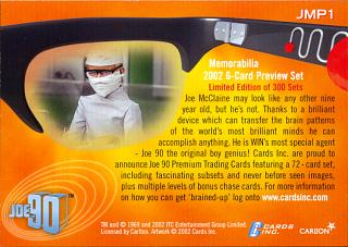 Cards Inc. Joe 90 preview card JMP1 (reverse)