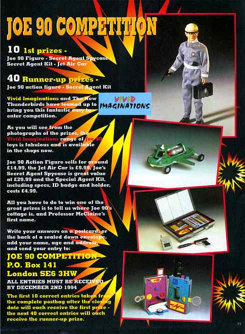 Competition for Vivid Imaginations' Joe 90 toys