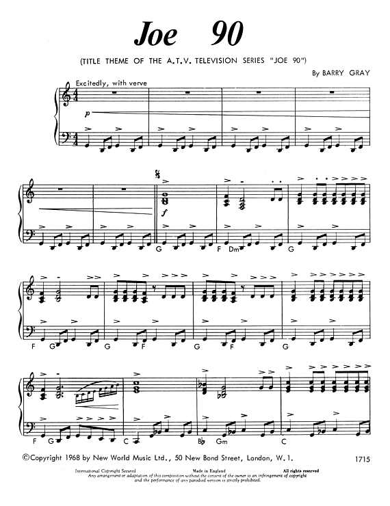 Joe 90 sheet music - page 1