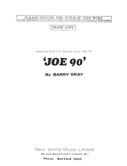 Joe 90 sheet music Proof Copy - cover